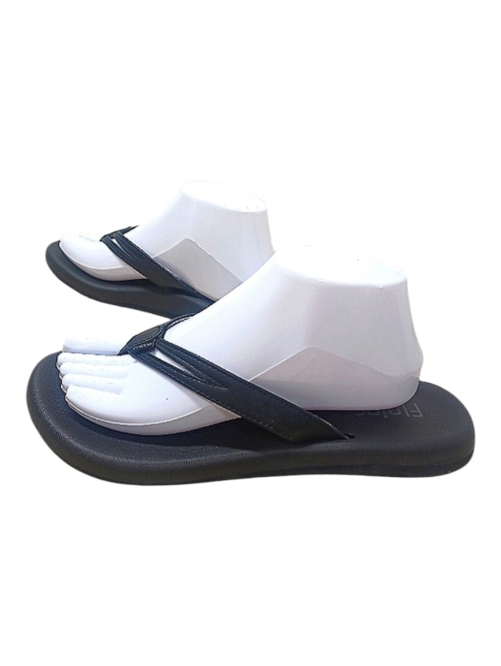 Flojos Black Flip Flop Sandals Slip On Thong Shoes Women's Size 9 Arch Support